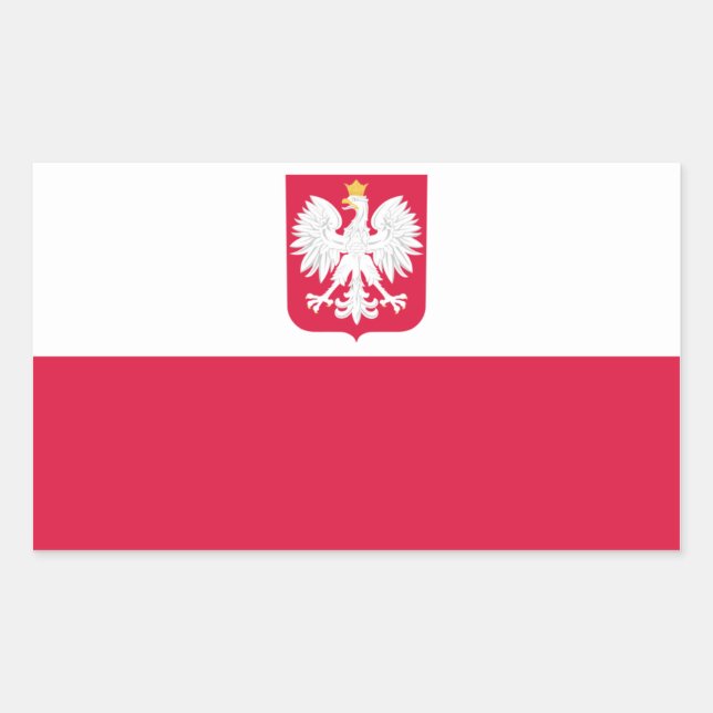 Polen/Polen/Polnische Flagge Rechteckiger Aufkleber (Vorderseite)
