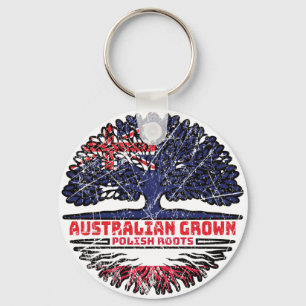 Polen Polnisch Australische Baumwurzelflagge Schlüsselanhänger