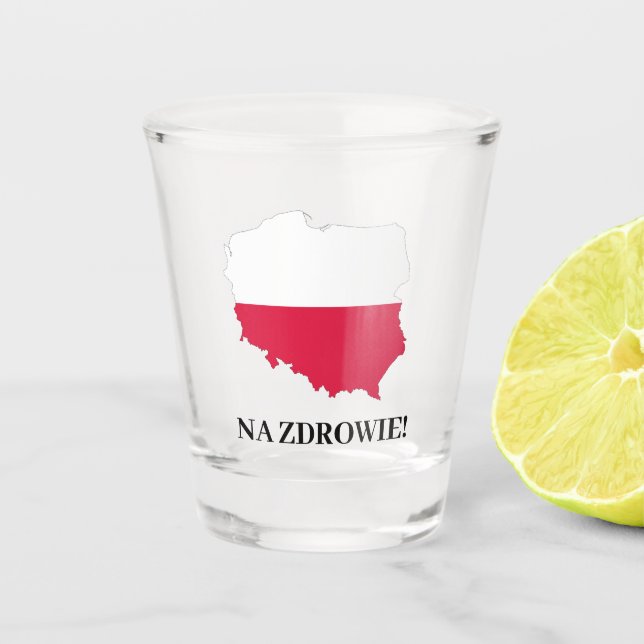 Polen polnische Flag-Karte Na Zdrowie Cheers Schnapsglas (Vorderseite)
