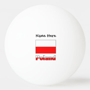 Polen Polnische Flagge Schwarze Personalisierung  Tischtennisball