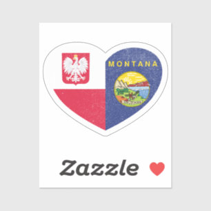 Polen Polnische Montana Montanan Herz Liebe Flag Aufkleber