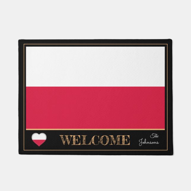 Polen & Polnischer Flaggenstaat Matten/Sport Willk Fußmatte (Vorderseite)