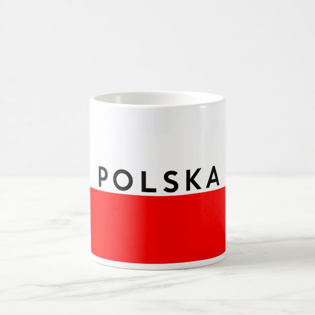 Polen polska Flaggenlandpolitur-Textname Kaffeetasse (Mittel)