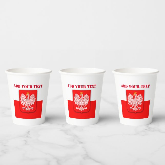 Polen Polska polnischer Flaggenfußball Pappbecher (Multi)