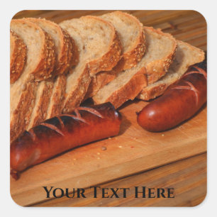 Polen Polska Polnisches Essen Kielbasa Wurst Quadratischer Aufkleber