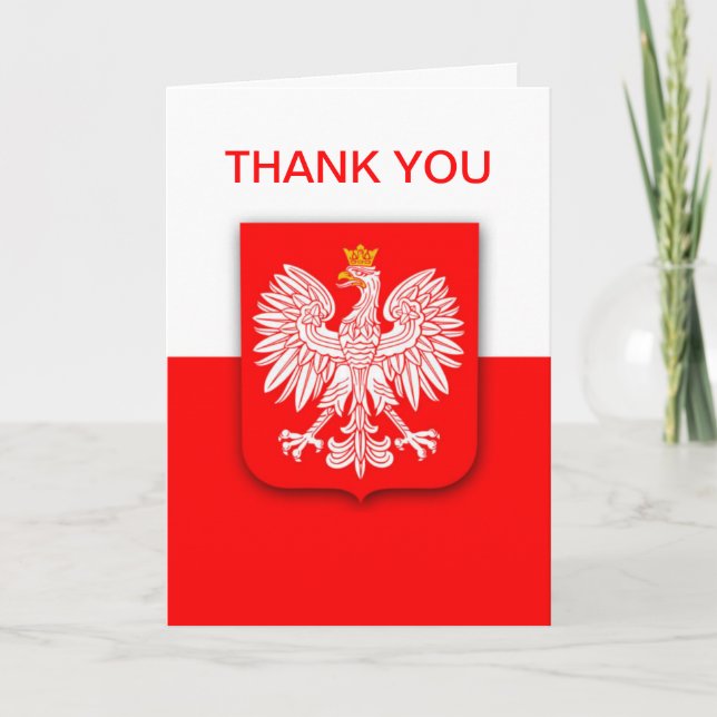 Polen Polska Polska polnischer Flaggenadler White  Dankeskarte (Vorderseite)