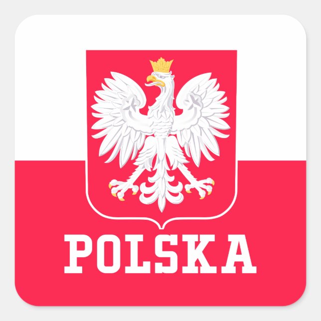Polen Quadratischer Aufkleber (Vorderseite)