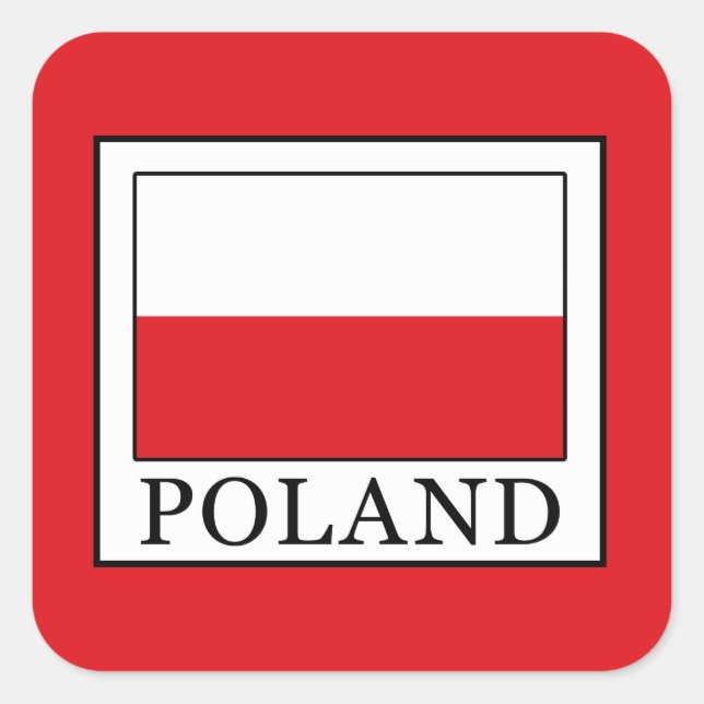 Polen Quadratischer Aufkleber (Vorderseite)