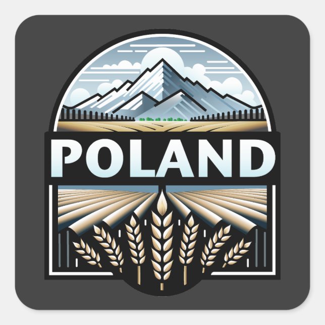 Polen Quadratischer Aufkleber (Vorderseite)