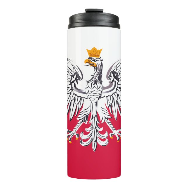 Polen Reisen Umarmung, patriotische polnische Flag Thermosbecher (Vorderseite)