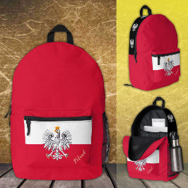 Polen, Rucksack, polnische Flagge, Adler/Polska Bedruckter Rucksack