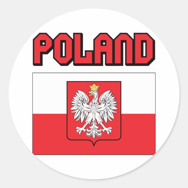 Polen Runder Aufkleber (Vorderseite)