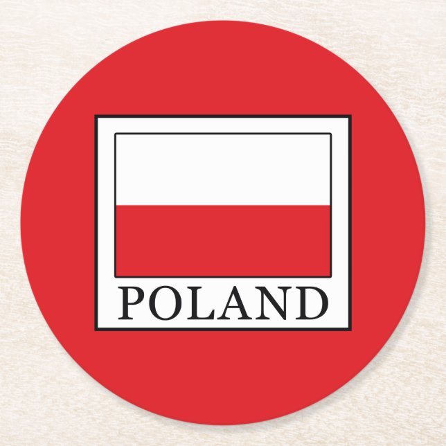 Polen Runder Pappuntersetzer (Vorderseite)