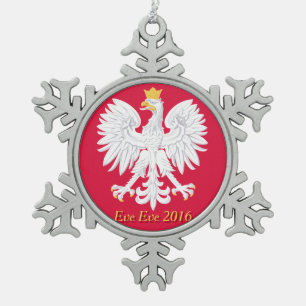 Polen Schneeflocken Zinn-Ornament