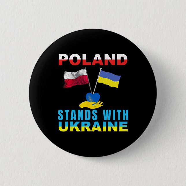 Polen steht mit der Ukraine Polnisch Ukraine  Button (Vorderseite)