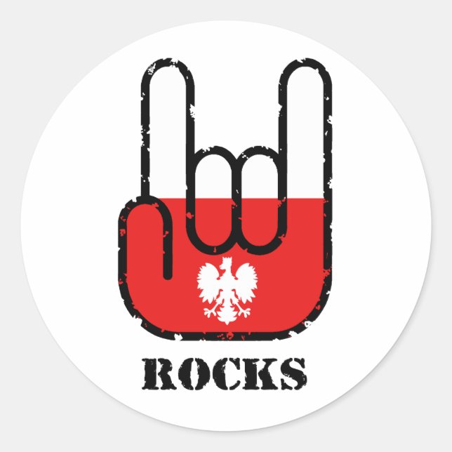 Polen Steine Runder Aufkleber (Vorderseite)