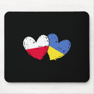 Polen Ukraine Herz Flaggen Polnisch Ukrainische Do Mousepad