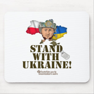 Polen Ukraine Zelensky Hundemarke Steh mit der Ukr Mousepad