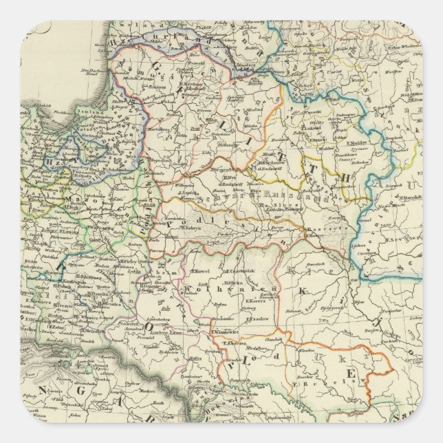 Polen und Litauen 1386-1572 Quadratischer Aufkleber (Vorderseite)