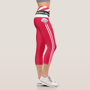 Polen und Polen - Flaggenmode, Fitness, Sport Capri Leggings