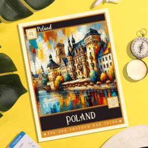 Polen Vintage-Gemälde Postkarte