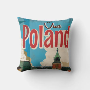 Polen Vintage Reiseplakat Kissen