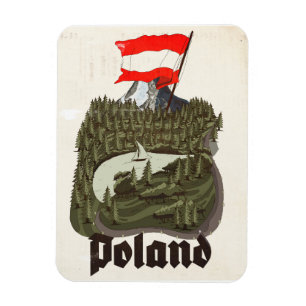 Polen Vintage-Reiseplakat Magnet