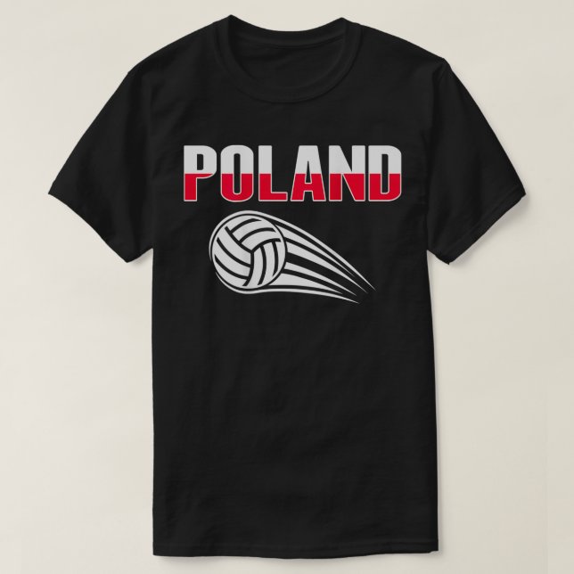 Polen Volleyball Fans Jersey Polnische Flagge Spor T-Shirt (Design vorne)