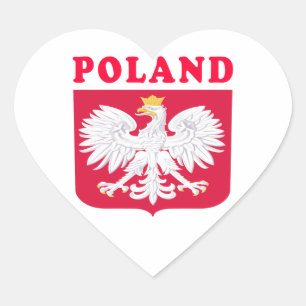 Polen-Wappen Entwürfe Herz-Aufkleber
