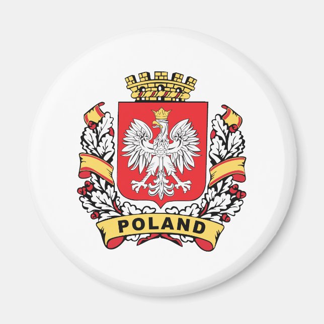 Polen Wappen Magnet (Vorne)