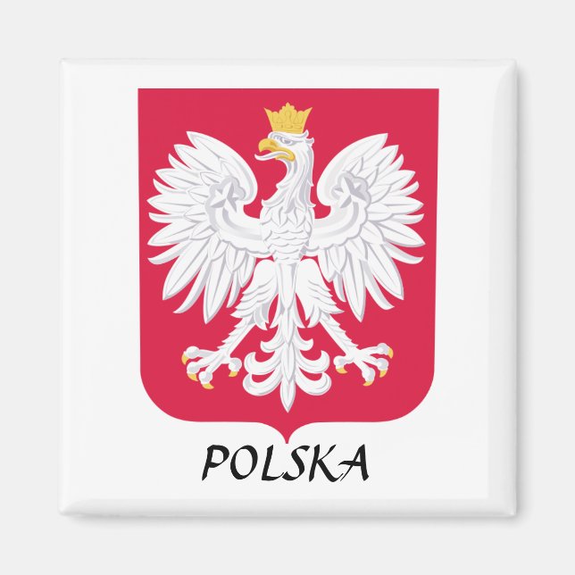 Polen - Wappenschutt "Polska" Magnet (Vorne)