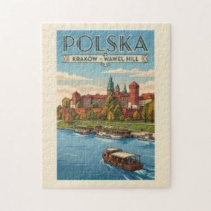 Polen Wawel Königsschloss Illustration Reise Kunst