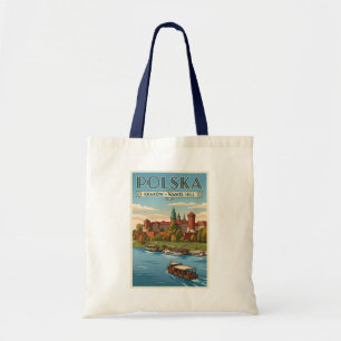 Polen Wawel Königsschloss Illustration Reise Kunst Tragetasche