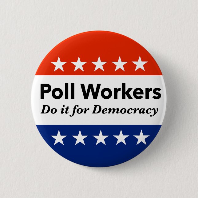 Polenarbeiter tun es für die Demokratie Button (Vorderseite)