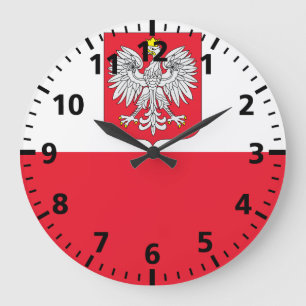 Polenflagge Große Wanduhr