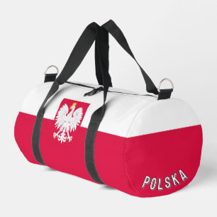 Polenflagge (mit Wappen) Duffle Bag