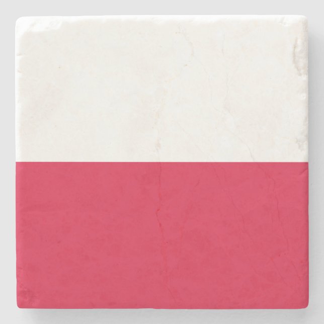 Polenflagge Steinuntersetzer (Vorderseite)