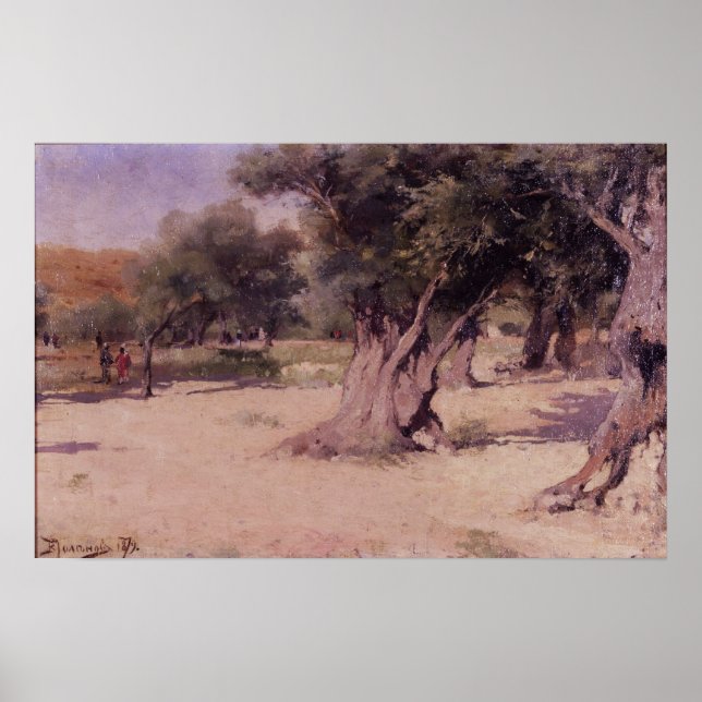 Polenov - Olivenbäume in Palästina Poster (Vorne)