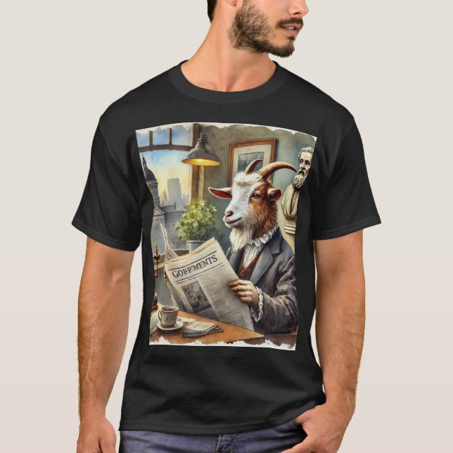 polera Retrato de Cabra estilo pictórico T-Shirt (Vorderseite)
