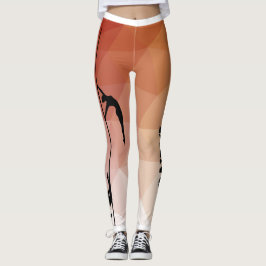 Poletanz-und -Fitness-rote und orange Leggings