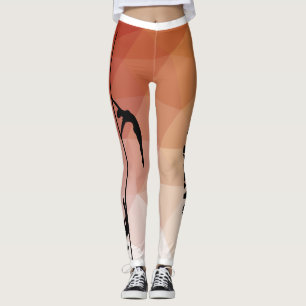 Poletanz-und -Fitness-rote und orange Leggings