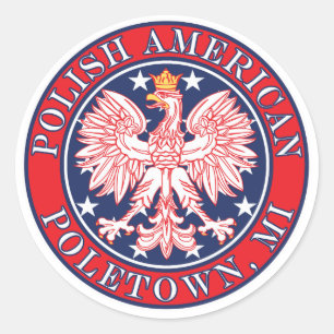 Poletown Michigan Polish Runder Aufkleber
