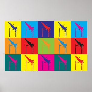 Polevaulting-Pop-Kunst Poster