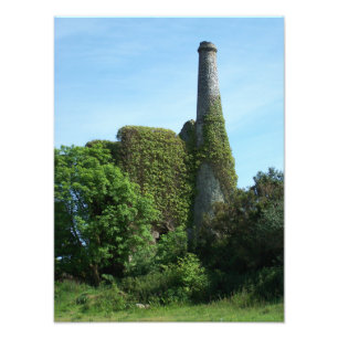 Polgooth Bergwerk-Motor-Haus Cornwall England Fotodruck