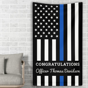 Police Abschluss Thin Blue Line Party Banner