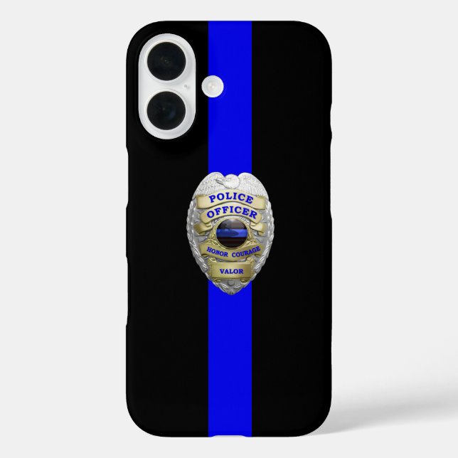 Police Abzeichen Thin Blue Line Fall Mate iPhone F 16 Hülle (Rückseite)