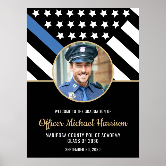 Police Academy Graduation Party Photo Welcome Poster (Vorne)