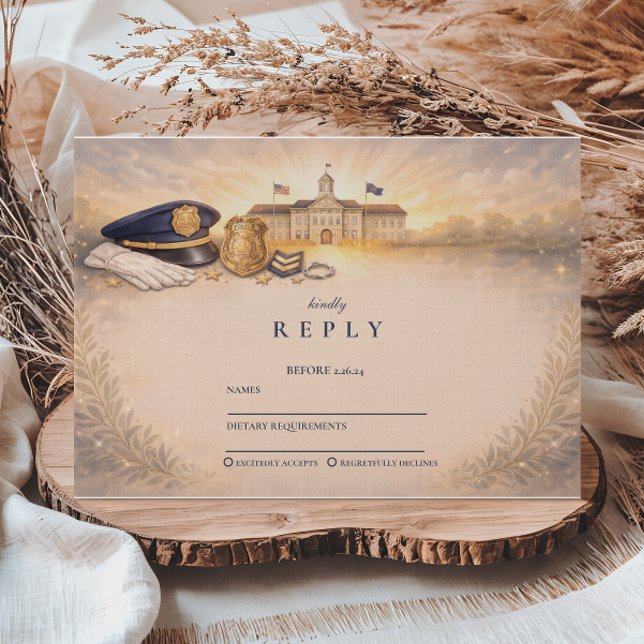 Police Academy Honors Graduation Event RSVP Karte (Von Creator hochgeladen)