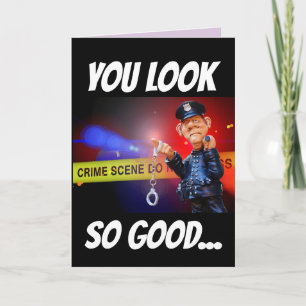 POLICE ANNIVERSAIRE FUNNY Carte de voeux