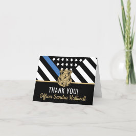 Police Blue Line American Flag First Responder Dankeskarte